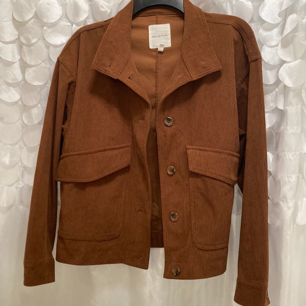 Avec Les Filles Brown Corduroy Jacket, Size Small.